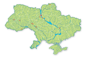 Карта поширення Больбелязм однорогий в Україні