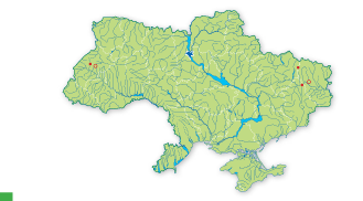 Карта поширення Осока лапкоподібна в Україні