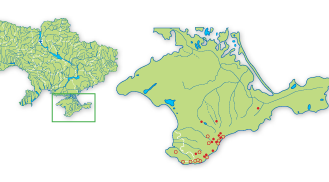 Карта распространения Ятрышник иберийский в Украине