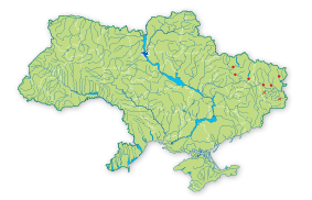 Карта распространения Елец Данилевского в Украине