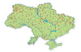 Карта поширення Горностай в Україні