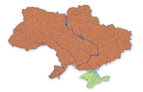 Карта поширення Видра річкова в Україні