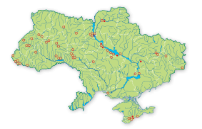 Карта поширення Вусач великий дубовий в Україні