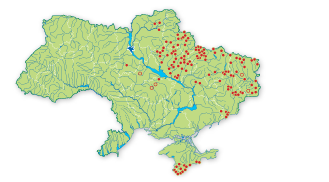 Карта распространения Шпажник тонкий в Украине