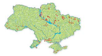 Карта распространения Анакамптис (ятрышник) болотный в Украине