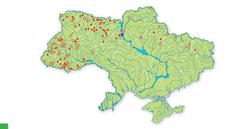 Карта распространения Фукса Ятрышник Фукса в Украине