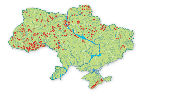 Карта поширення Коручка чемерникоподібна (коручка широколиста) в Україні