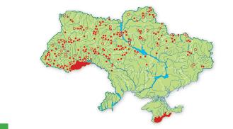 Карта распространения Гнездовка настоящая в Украине