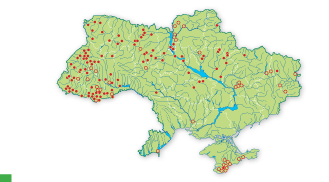Карта распространения Любка двулистная в Украине
