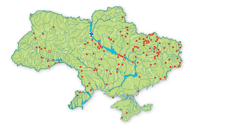 Карта распространения Ковыль перистый в Украине