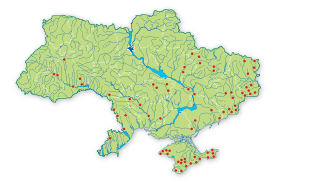 Карта распространения Ковыль красивейший в Украине