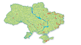 Карта распространения Ковыль узколистный в Украине