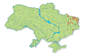 Карта распространения Полынь беловойлочная в Украине