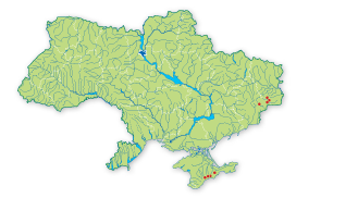 Карта поширення Клеома птахоніжкоподібна (клеома донецька, клеома сива) в Україні