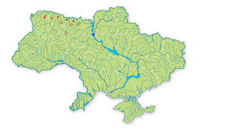 Карта поширення Хамедафна чашечкова (торфяниця чашечкова) в Україні