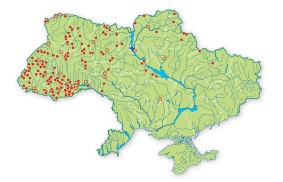 Карта распространения Переливница ивовая в Украине