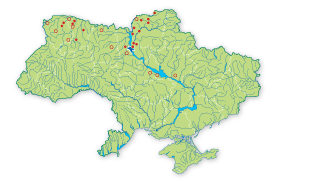 Карта распространения Астрагал песчаный в Украине