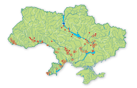 Карта распространения Ящерица зеленая в Украине