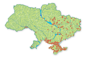 Карта распространения Гадюка степная в Украине