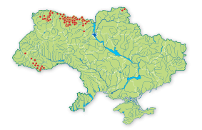 Карта поширення Глушець (глухар) в Україні