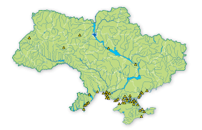 Карта распространения Кроншнеп средний в Украине